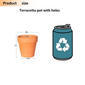 TKSCUSR 3-inch terracotta pots stacked neatly for easy storage and gifting.