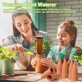 TKSCUSR travel-ready plant watering spike in use during travel.