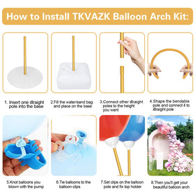 TKVAZK base and water bags provide stable support for celebrations.