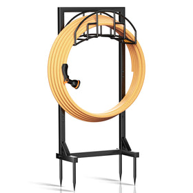 TKYHRMAS garden hose holder shows rock-solid base stability for up to 150 ft.