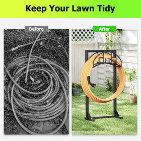 Sleek TKYHRMAS design blends with your garden while concealing the hose.