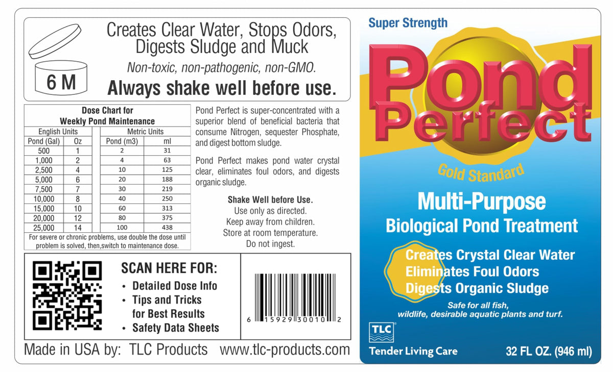 TLC PondPerfect odor elimination keeps ponds smelling fresh for fish and wildlife