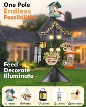 TLEYTOA outdoor bird feeding pole supports multiple uses and outdoor decor.