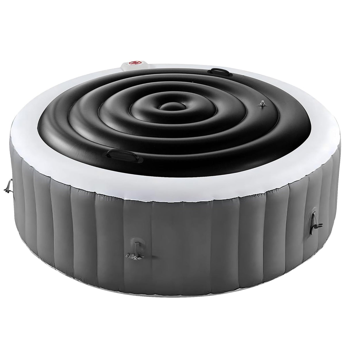 Tlswshsy 4.5 ft inflatable hot tub cover on tub, boosts heat retention and energy efficiency.