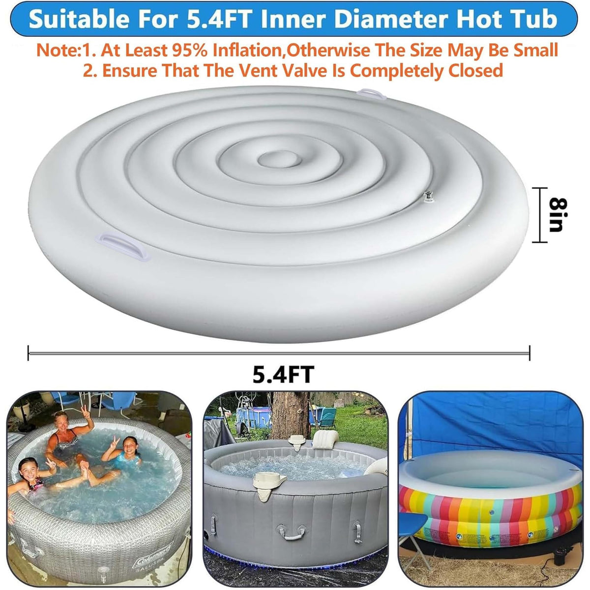 Tlswshsy foldable cover stored neatly for outdoor spa storage.