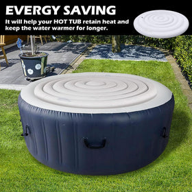 Tlswshsy outdoor spa with cover ready for use after setup.
