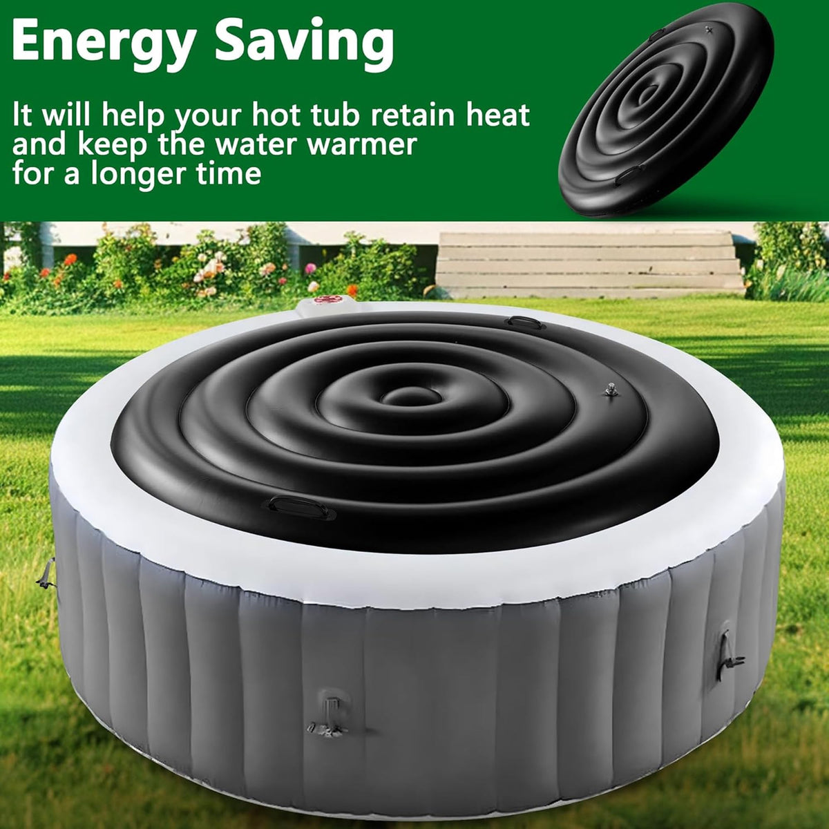 Tlswshsy outdoor setup with cover ready to protect a round hot tub.