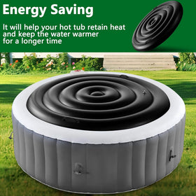 Tlswshsy outdoor setup with cover ready to protect a round hot tub.