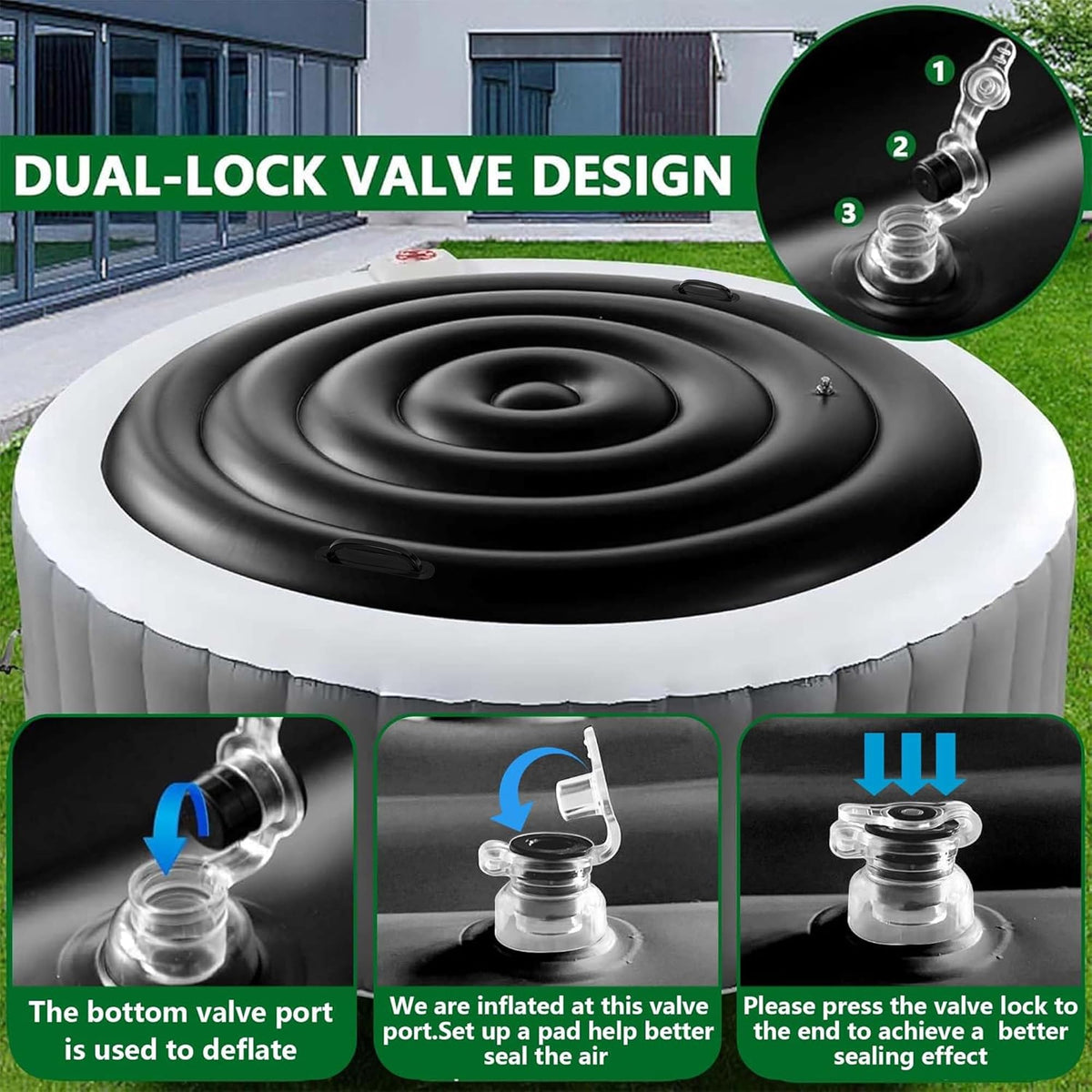 Tlswshsy PVC material close-up highlighting waterproof durability for outdoor use.