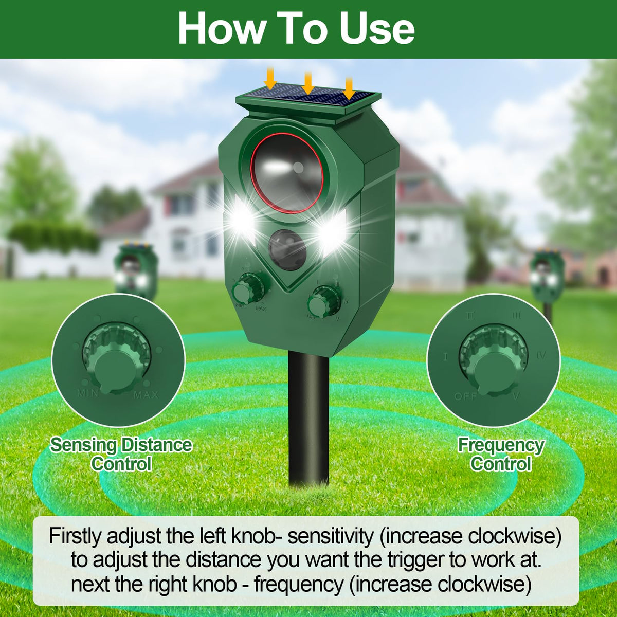 TLXLT Ultrasonic Animal Repeller easy installation in sunny spot