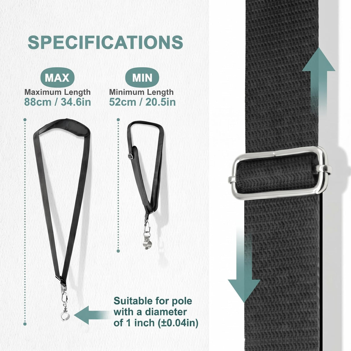 TMFsode adjustable-length strap for a customized, comfortable fit