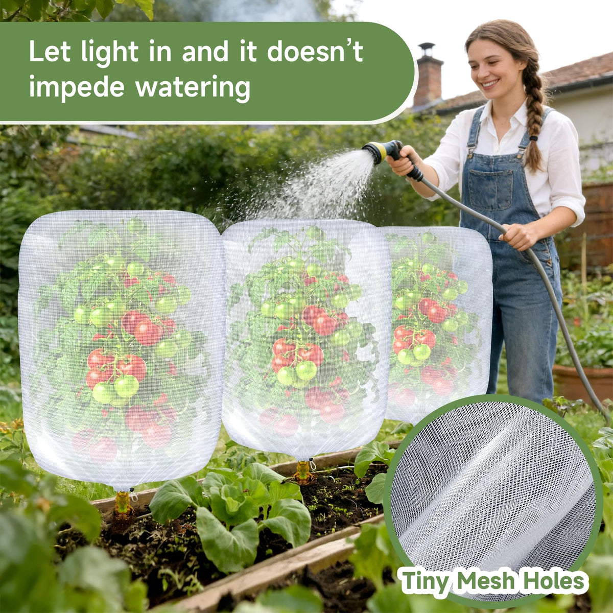 TMFsode orchard netting suitable for greenhouses and outdoor fruit growth.