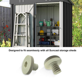 TMQZLN 3/8 in hex bolts shown with screwdriver for quick shed upgrade