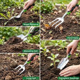 Tmsluody cultivator loosens soil effortlessly with rust-proof steel and comfortable grip