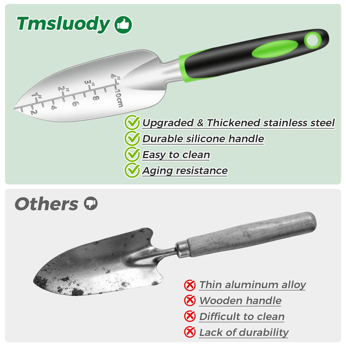 Tmsluody weeder with durable stainless steel head for easier weeding