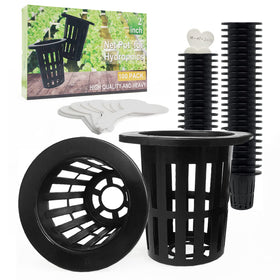 Tmtamye 100-pack 2-inch net pots—front view for easy installation.