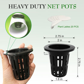 Tmtamye net pots compatible with media like clay pebbles and rockwool.