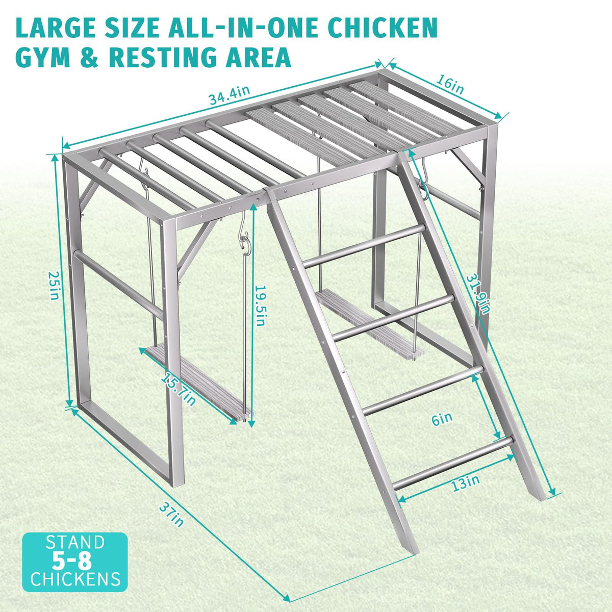 TNELTUEB angled ladder with even rungs supports easy climbing.