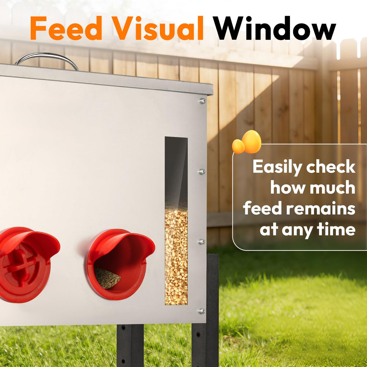 TNELTUEB metal chicken feeder large capacity reduces refills