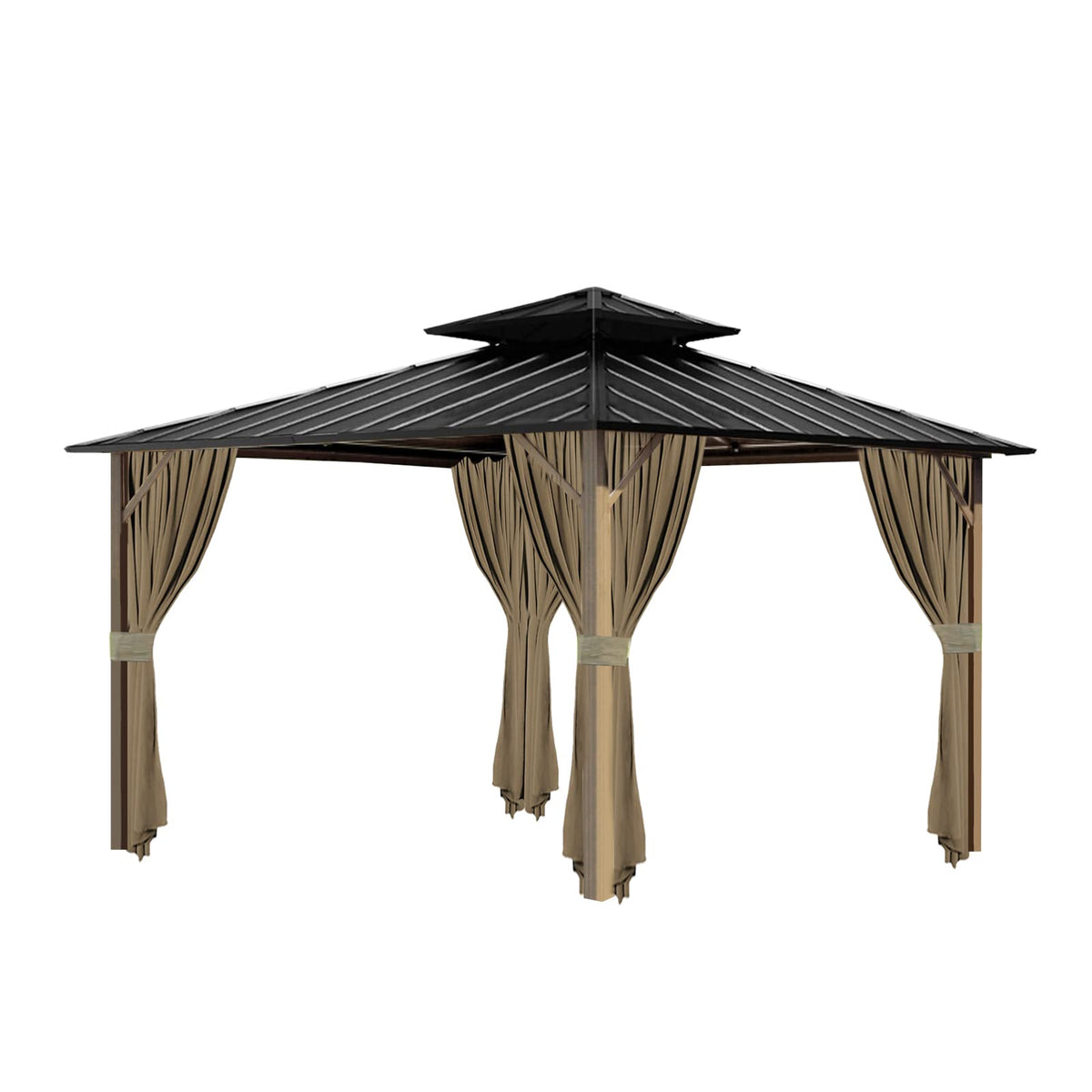 Tngan gazebo curtain measures 12ft by 10ft for fit.