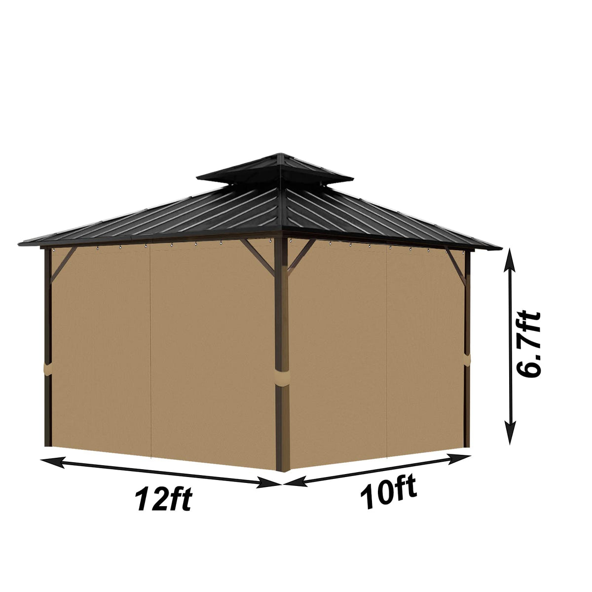 Tngan gazebo sidewall waterproof 4 panels enhances shade and rain resistance.