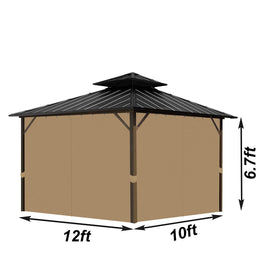 Tngan gazebo sidewall waterproof 4 panels enhances shade and rain resistance.