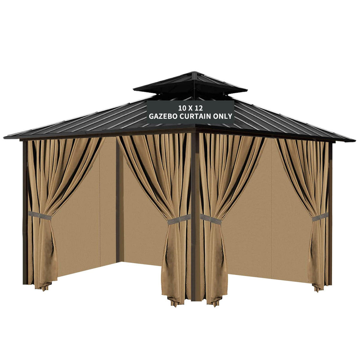 Tngan gazebo universal privacy curtain 10x12 for outdoor privacy and weather protection.