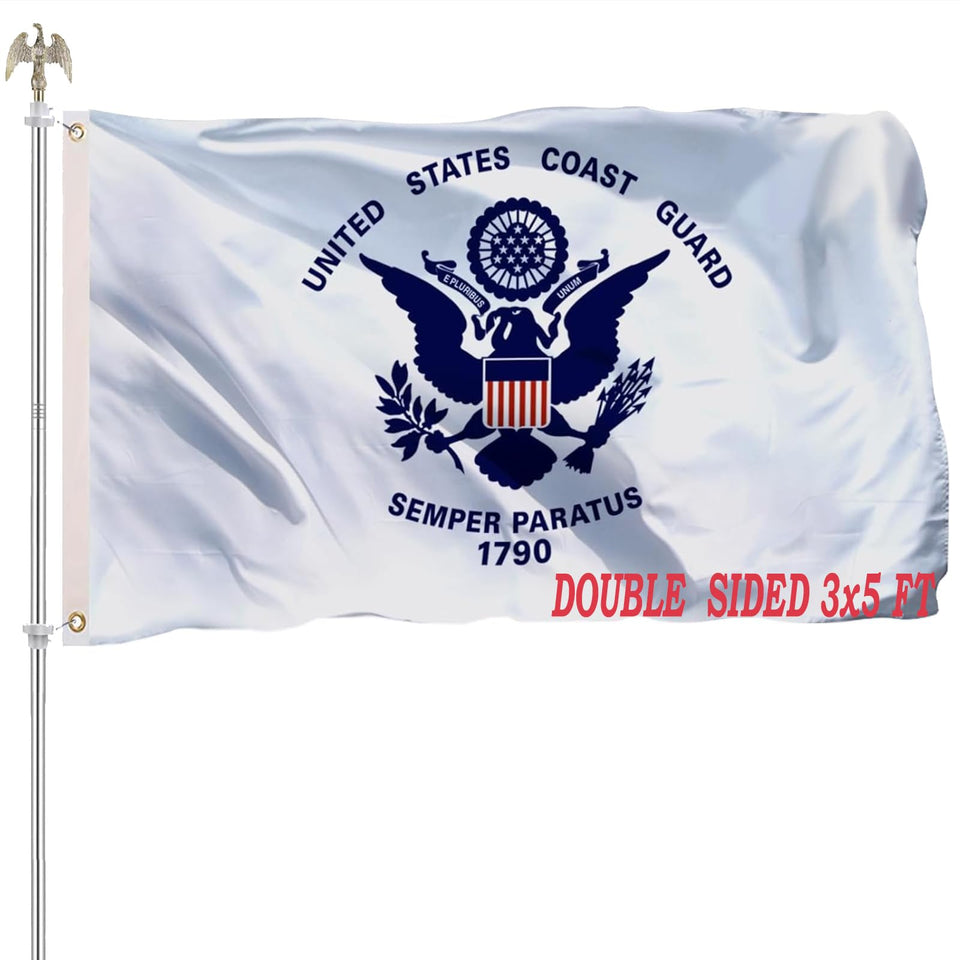 tnpun US Coast Guard flag 3x5 for outdoor display with durable construction and vivid colors.
