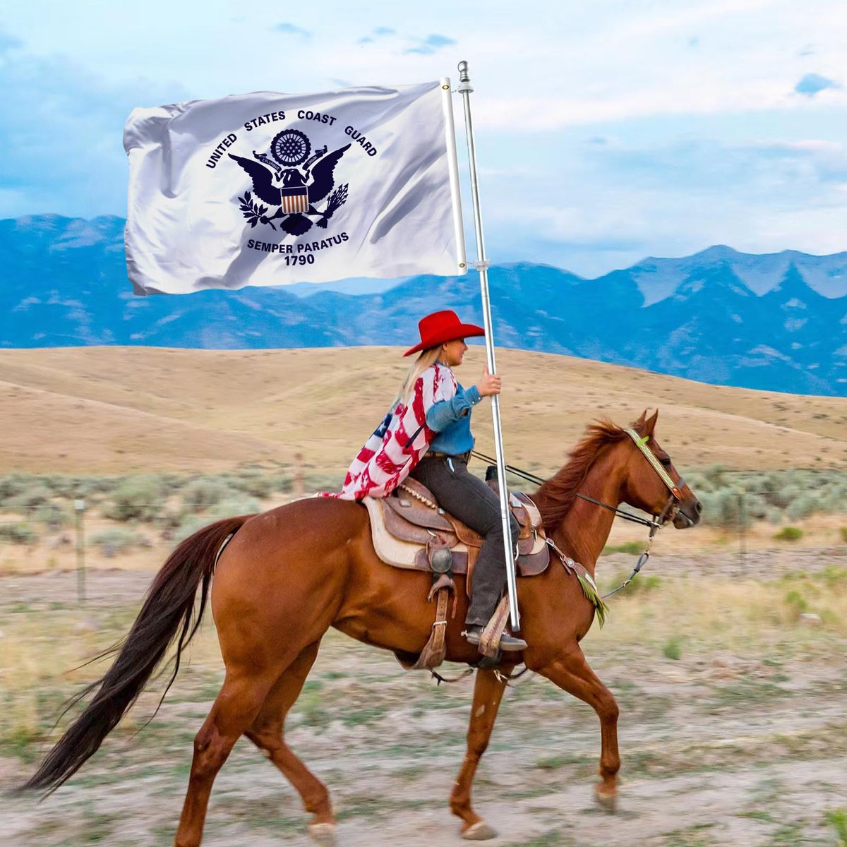 tnpun US Coast Guard flag with brass grommets for secure mounting and long life.