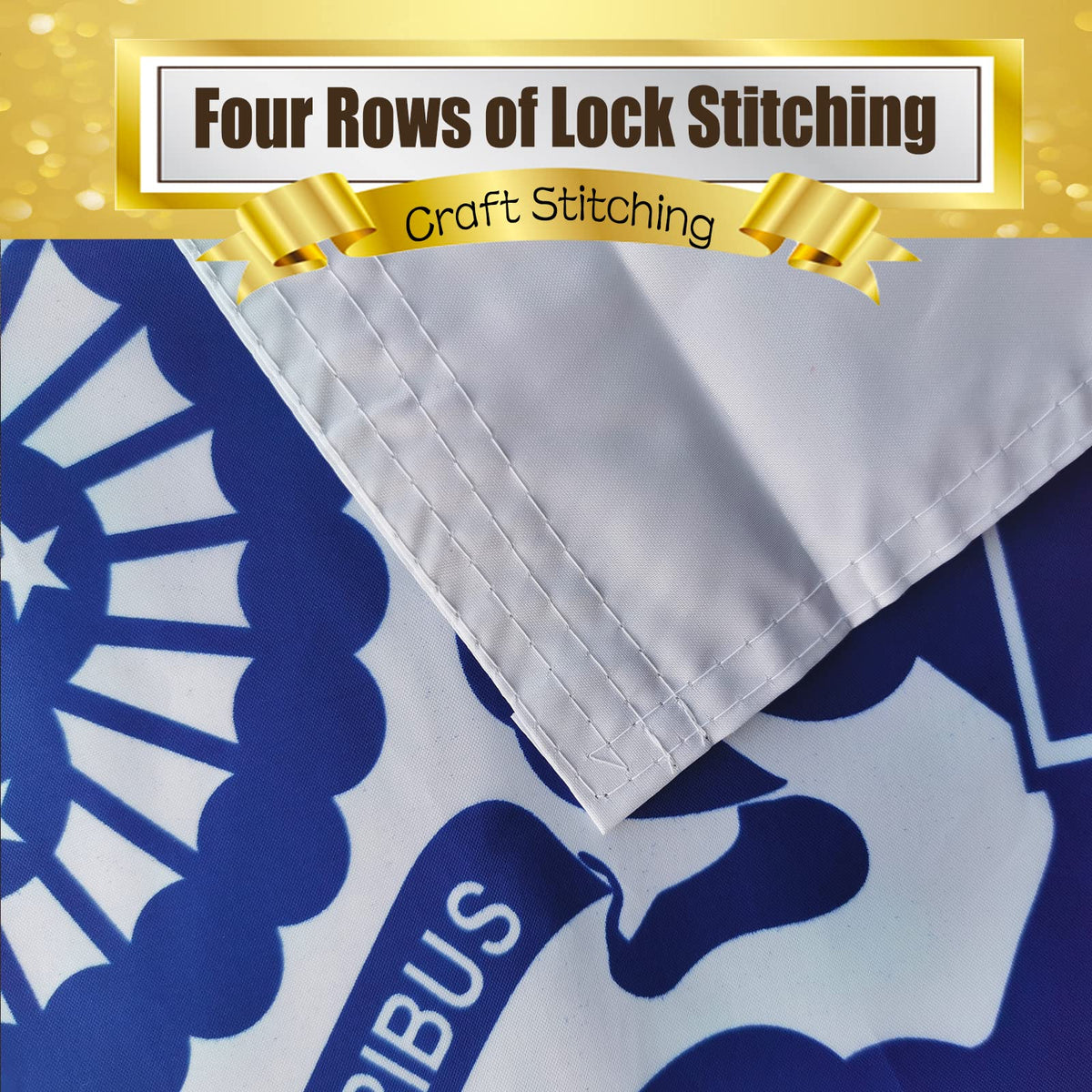 tnpun US Coast Guard flag four-row stitch boosts durability and edge strength.