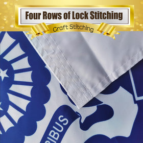 tnpun US Coast Guard flag four-row stitch boosts durability and edge strength.