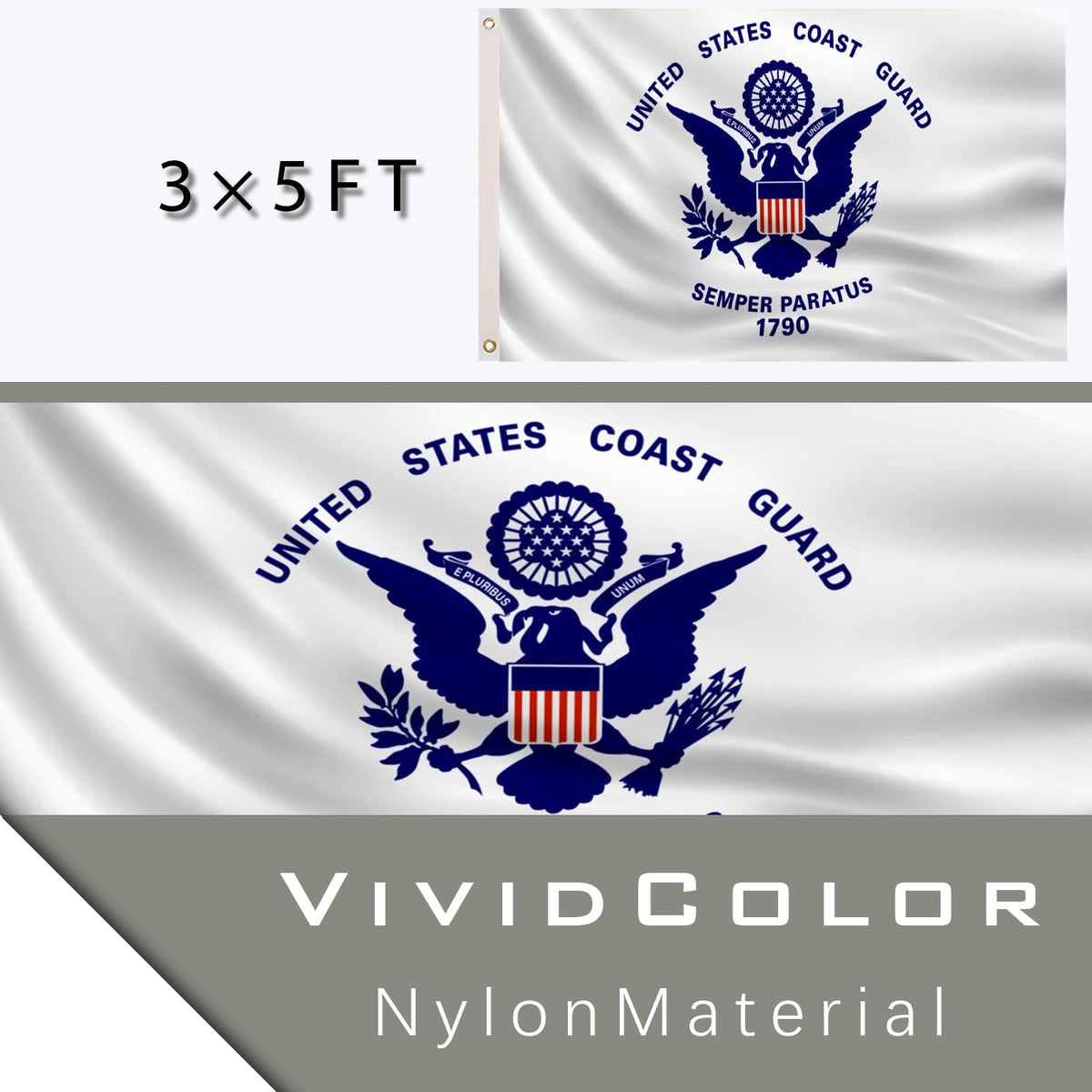 tnpun US Coast Guard flag pole not included for flexible mounting.