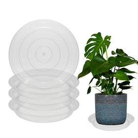 TNTIWQ 14-inch round plant saucer clear top view protects surfaces from water spills.