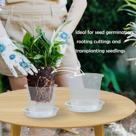 TNTIWQ nursery pots with matching saucers for tidy setups