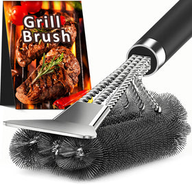 TNTOR grill brush with 18 inch adjustable handle for easy reach and thorough cleaning