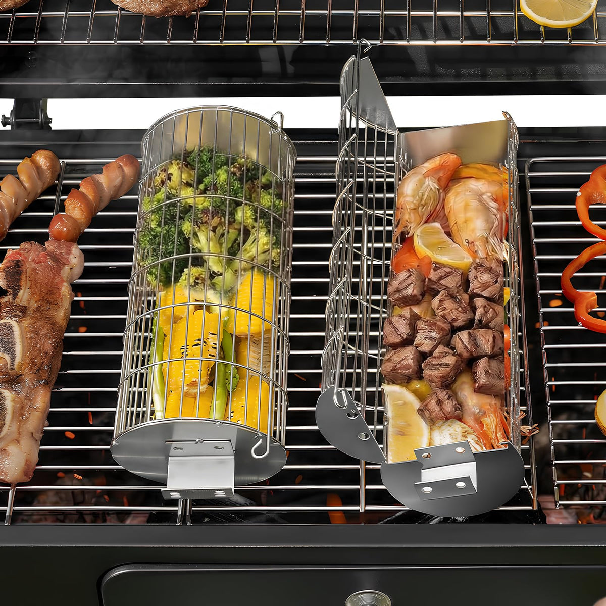 TNTOR Rolling Grill Basket gift-packaging suggests practical barbecue gifts