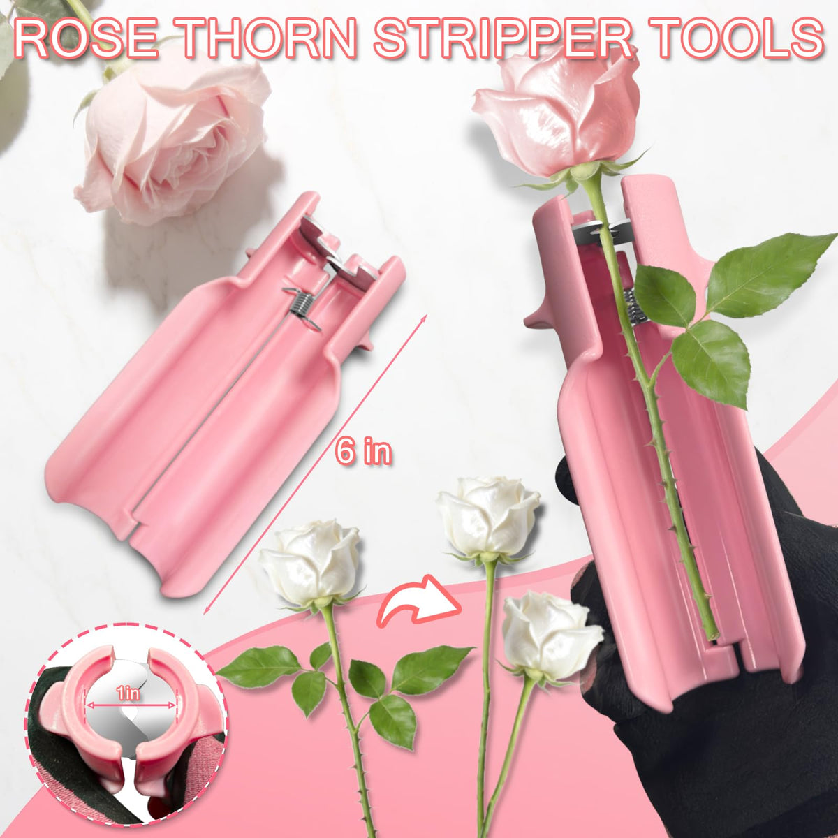TOAINRSI pink pruning shears in use, clean pruning for healthy blooms