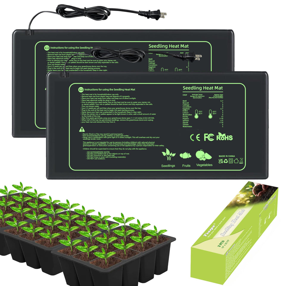Toaspa Seedling Heat Mat 10x20-75 provides uniform warmth for seed trays.
