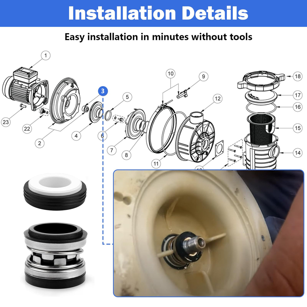 Tobaiwind R0479400 shaft seal materials—ceramic and stainless steel for longevity.