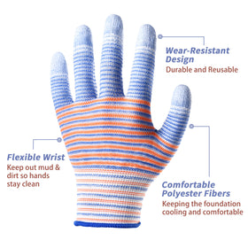 TOBEHIGHER gardening gloves with latex coating for strong grip during weeding and pruning