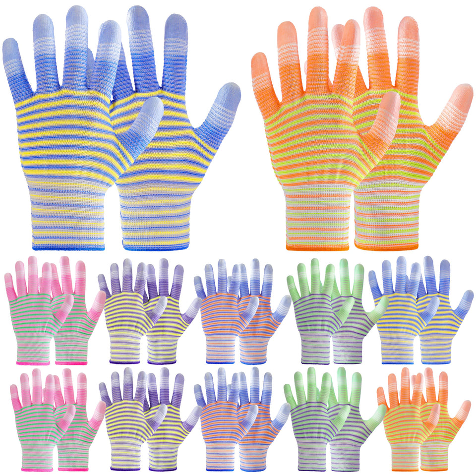 TOBEHIGHER gardening gloves for women, pack of 12, flexible protection for hands during planting