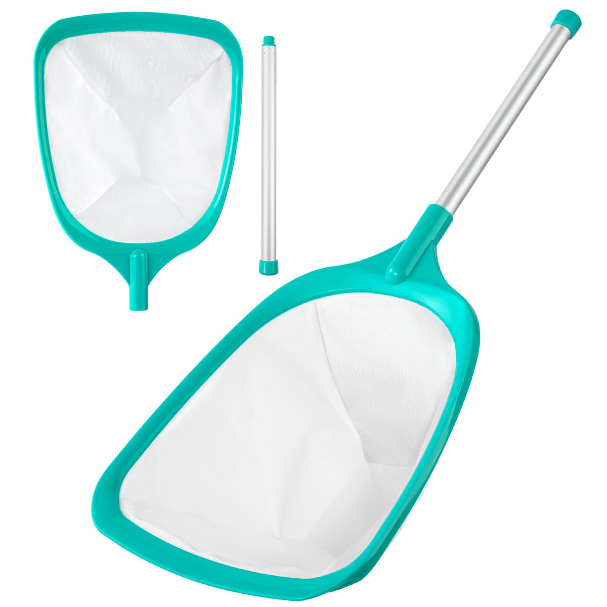 TOBEHIGHER Pool Skimmer with reinforced frame captures leaves efficiently