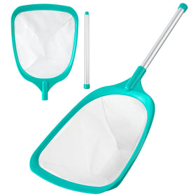 TOBEHIGHER Pool Skimmer with reinforced frame captures leaves efficiently