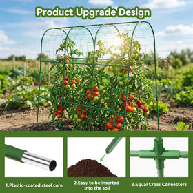 TOCCYARD cucumber trellis arch installed in garden supporting cucumbers and peas