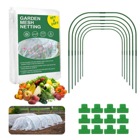 TOCCYARD garden netting kit 8x24ft mesh protects vegetables from pests while keeping air circulation