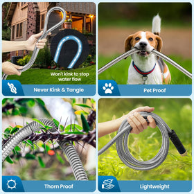 Expandable 50ft hose design from Tocebe connects multiple hoses easily.