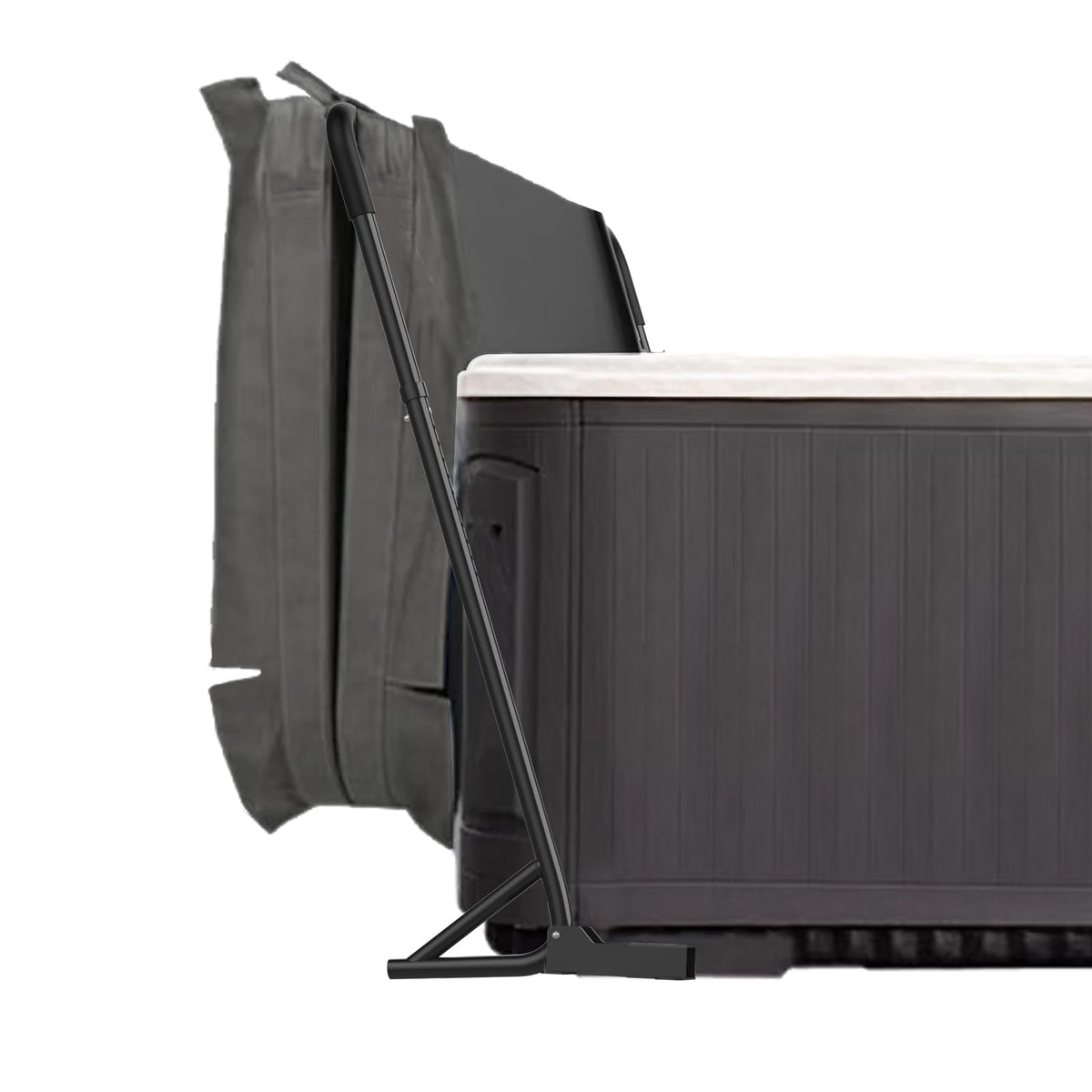TOCRETOARE hot tub cover lifter installed for effortless cover removal