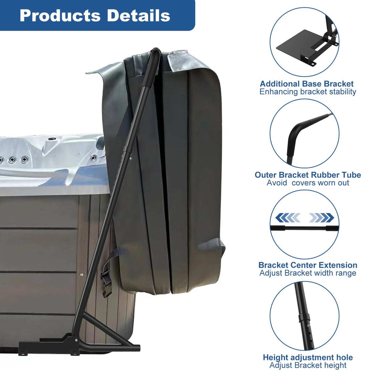TOCRETOARE wide-bracket design fits 31-41 inch tubs securely