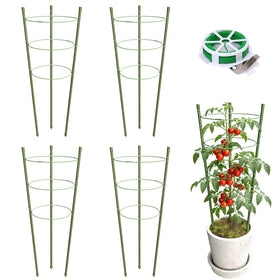 TOCCYARD sturdy 4-pack tomato cages support 24-inch plants