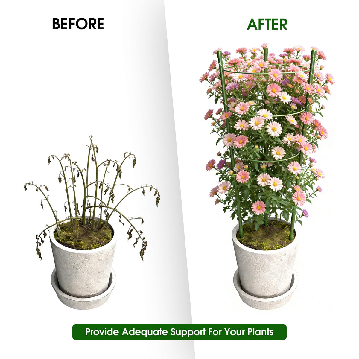 TOCCYARD includes 66ft garden twist tie for extra support